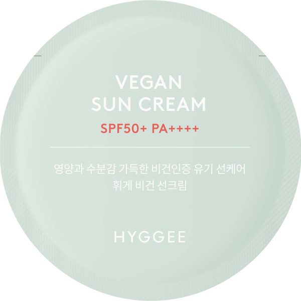 kem chống nắng dưỡng ẩm thuần chay hyggee vegan sun cream 1.5ml spf50+, pa++++