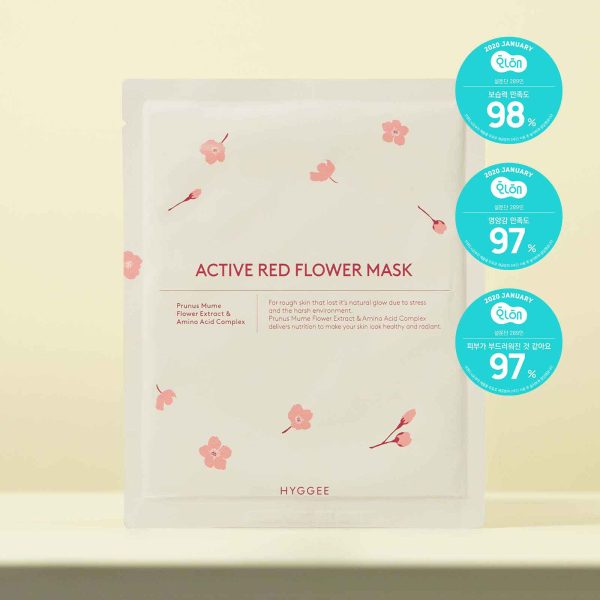 mặt nạ cấp ẩm chiết xuất hoa mận hyggee active red flower mask 30ml